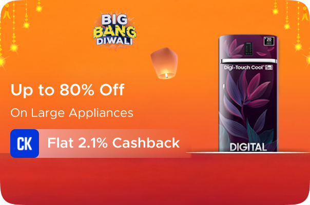 Flipkart: Up to 80% Off on Large Appliances + Flat 2.1% CashKaro Cashback